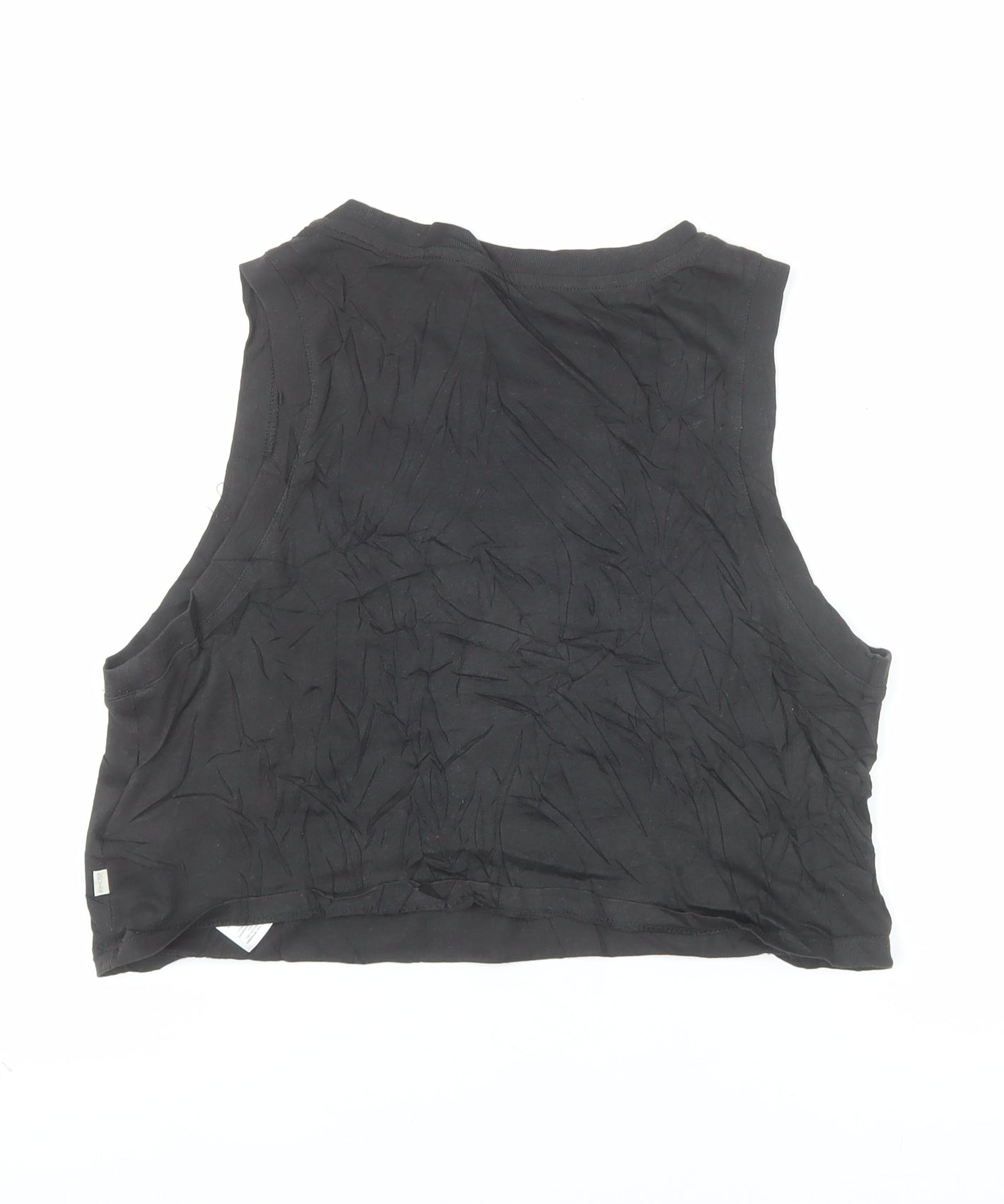 Levi's Womens Black Cropped Tank Top XS Crew Neck 100% Cotton
