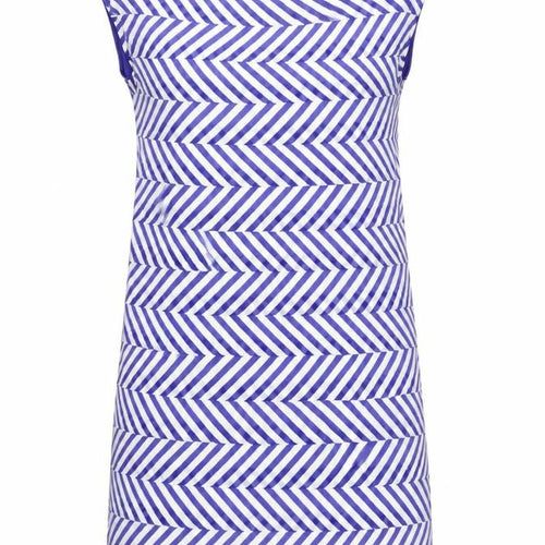 Ted Baker Women's Blue Chevron Shift Dress Size 8 Sleeveless