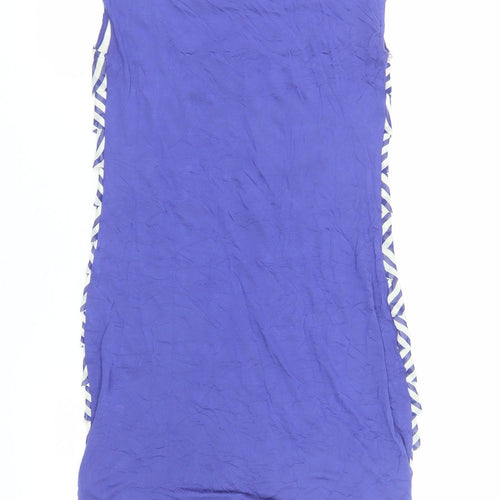 Ted Baker Women's Blue Chevron Shift Dress Size 8 Sleeveless