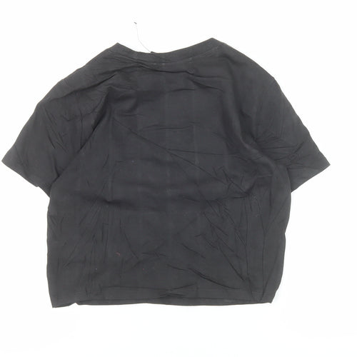 Bowie Women's Black Cropped Graphic T-Shirt Size S 10-12