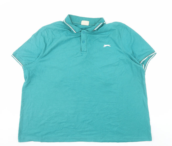 Slazenger Men's Green 4XL Polo Shirt Regular Fit Cotton