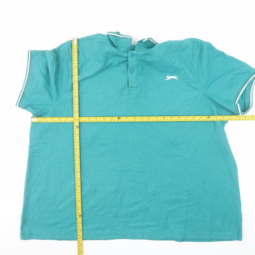 Slazenger Men's Green 4XL Polo Shirt Regular Fit Cotton