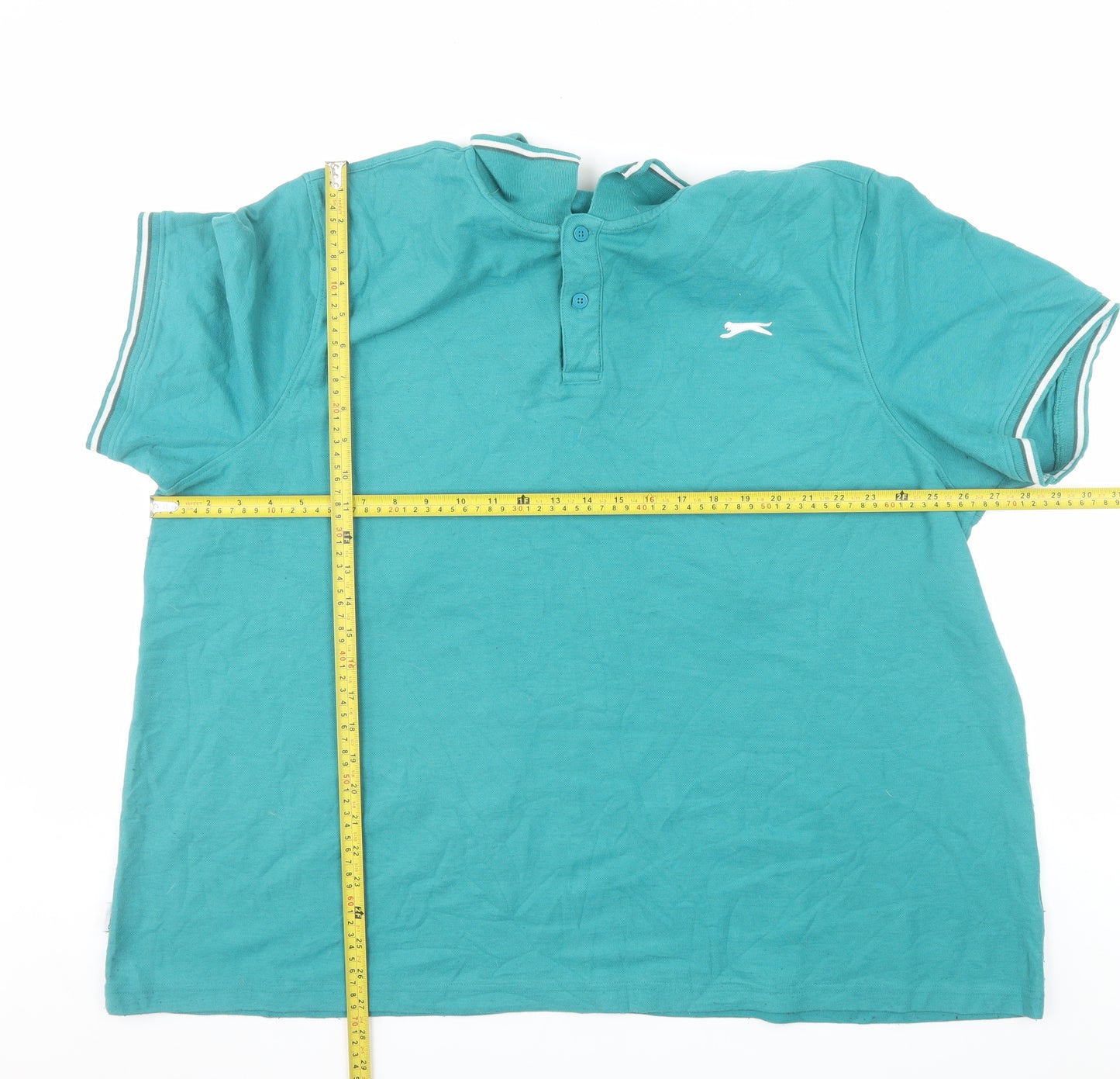 Slazenger Men's Green 4XL Polo Shirt Regular Fit Cotton