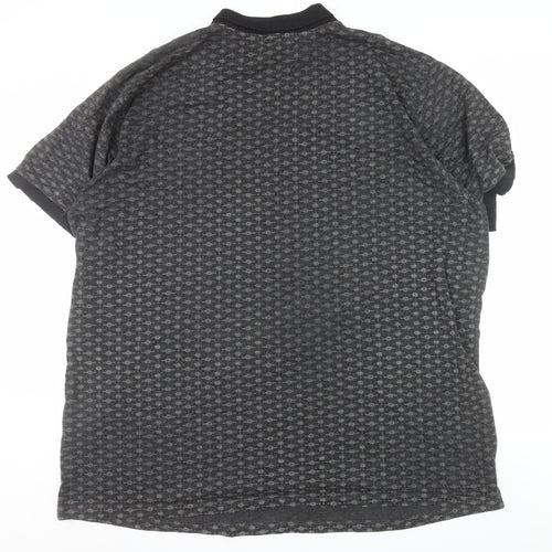 Bigdude Men's Grey 5XL Polo Shirt with 1/4 Zip Collar