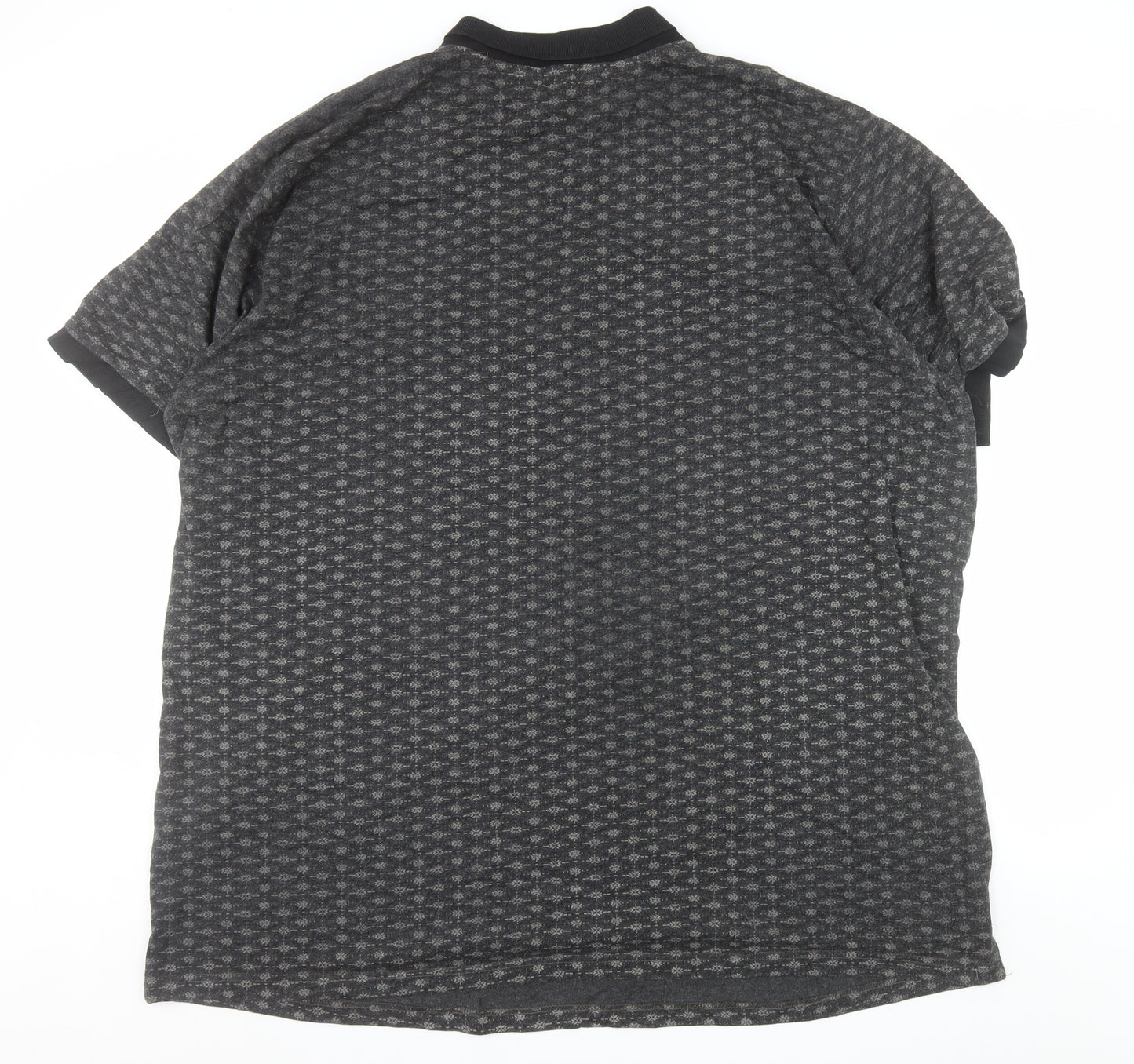 Bigdude Men's Grey 5XL Polo Shirt with 1/4 Zip Collar