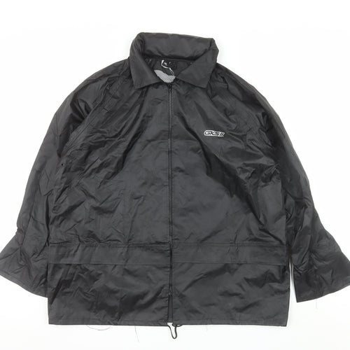 GKS Men’s Black Waterproof Full Zip Outdoor Rain Jacket L
