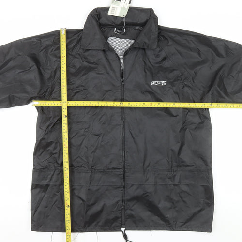 GKS Men’s Black Waterproof Full Zip Outdoor Rain Jacket L