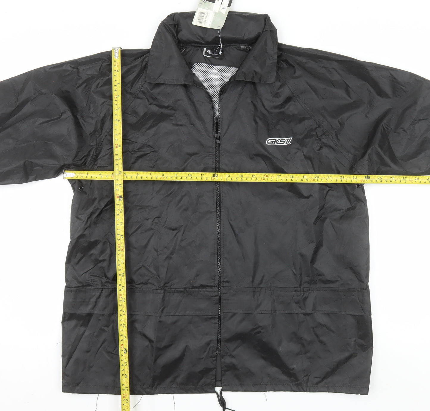 GKS Men’s Black Waterproof Full Zip Outdoor Rain Jacket L