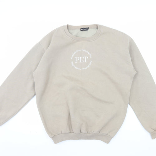 PrettyLittleThing Women Beige Small Pullover Sweatshirt