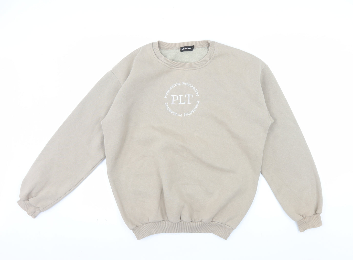 PrettyLittleThing Women Beige Small Pullover Sweatshirt