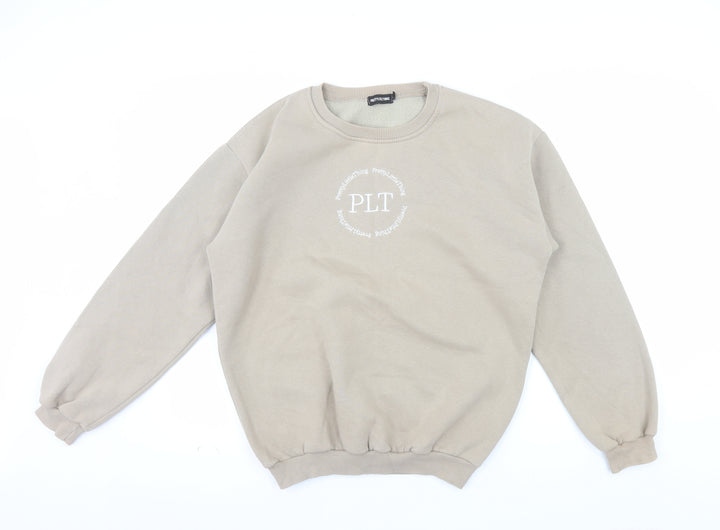 PrettyLittleThing Women Beige Small Pullover Sweatshirt
