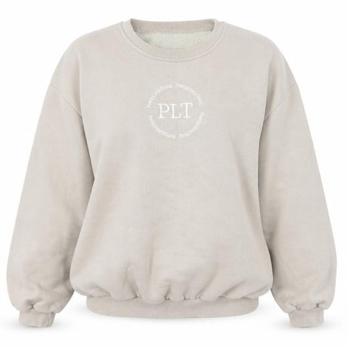 PRETTYLITTLETHING Women Beige Small Pullover Sweatshirt