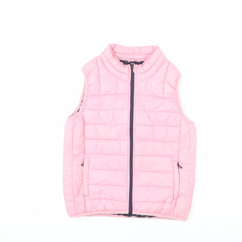 Crew Clothing Girls Pink Puffer Gilet 8-9 Years Quilted Lightweight Vest