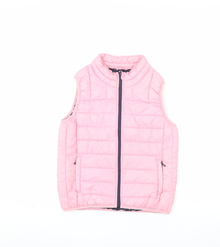 Crew Clothing Girls Pink Puffer Gilet 8-9 Years Quilted Lightweight Vest