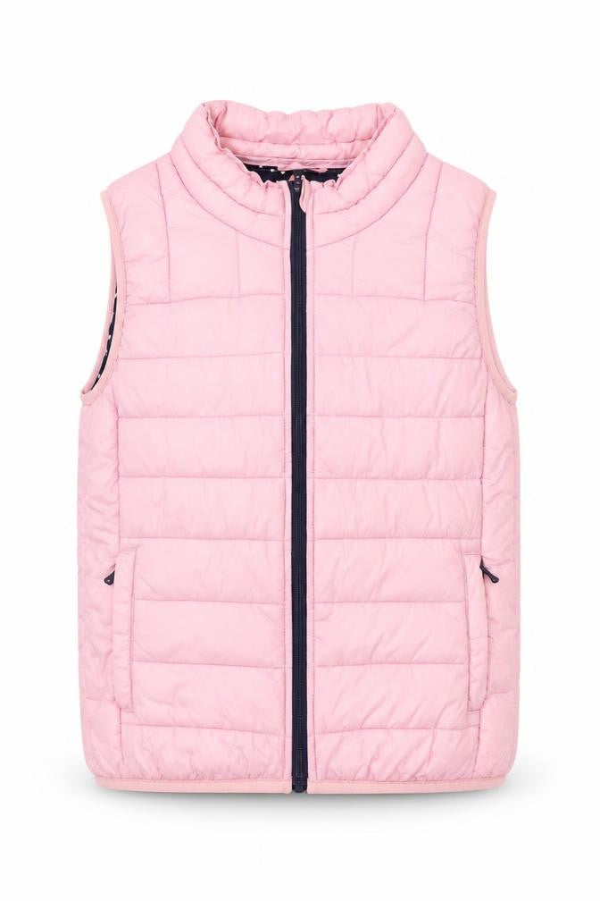Crew Clothing Girls Pink Puffer Gilet 8-9 Years Quilted Lightweight Vest
