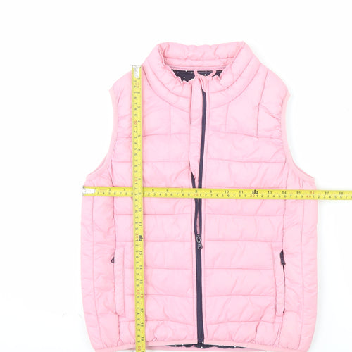 Crew Clothing Girls Pink Puffer Gilet 8-9 Years Quilted Lightweight Vest