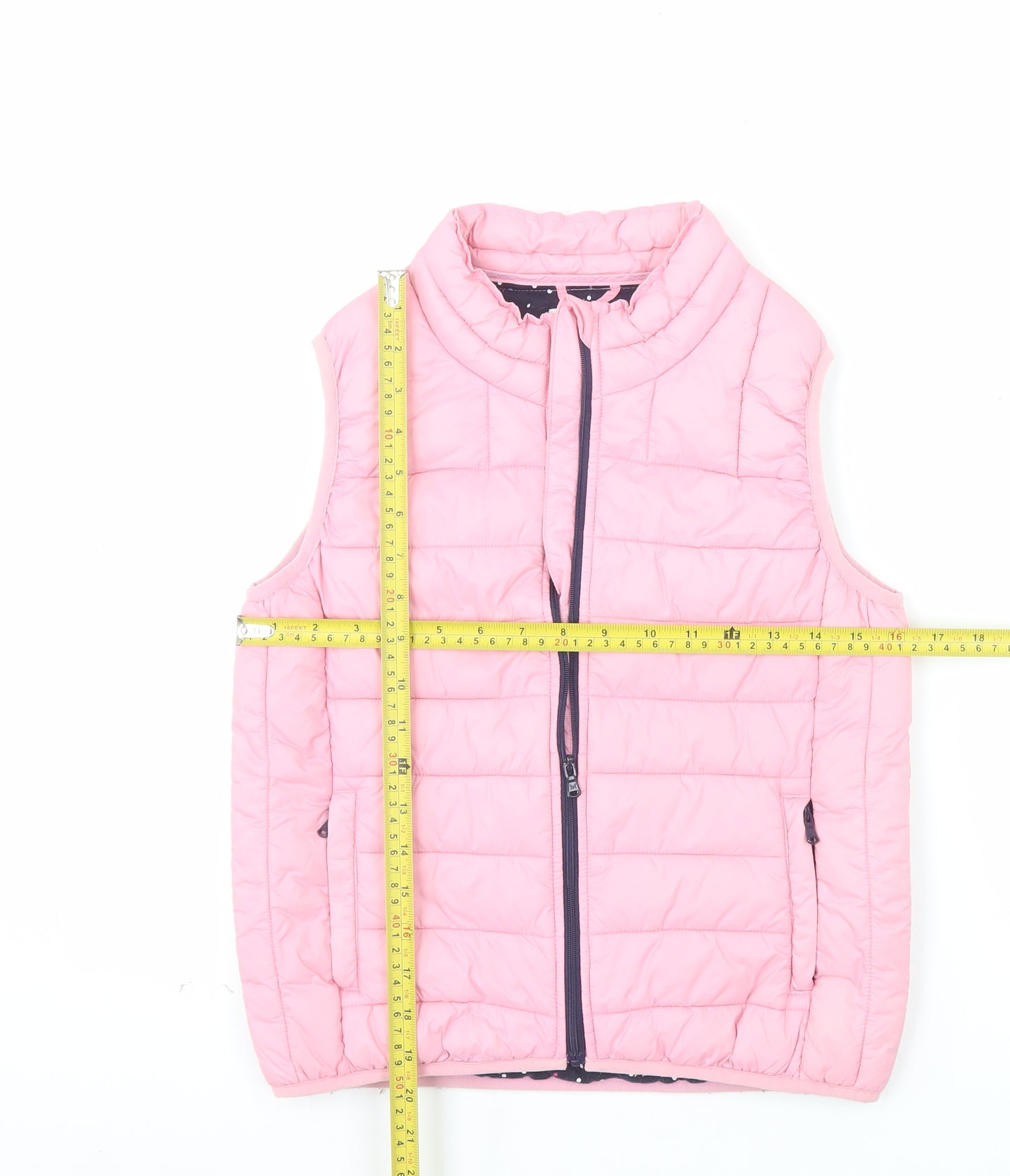 Crew Clothing Girls Pink Puffer Gilet 8-9 Years Quilted Lightweight Vest