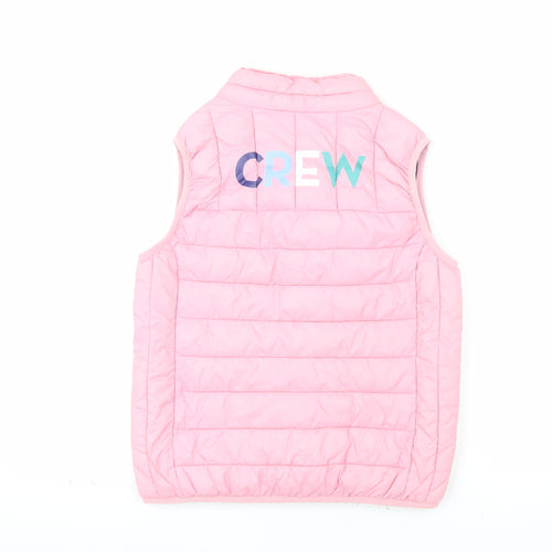 Crew Clothing Girls Pink Puffer Gilet 8-9 Years Quilted Lightweight Vest