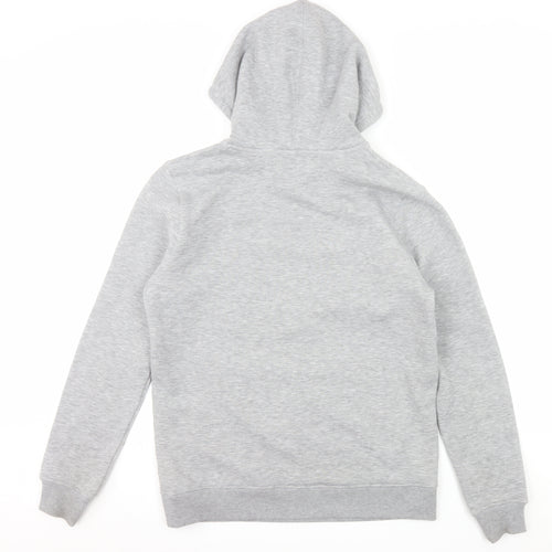GK Men's Grey Pullover Hoodie Size L Fleece Logo Sweatshirt