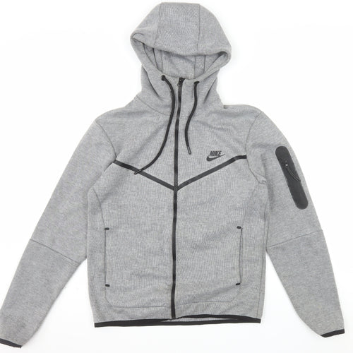 Nike Men's Grey Full Zip Hooded Sweatshirt S Sports Hoodie