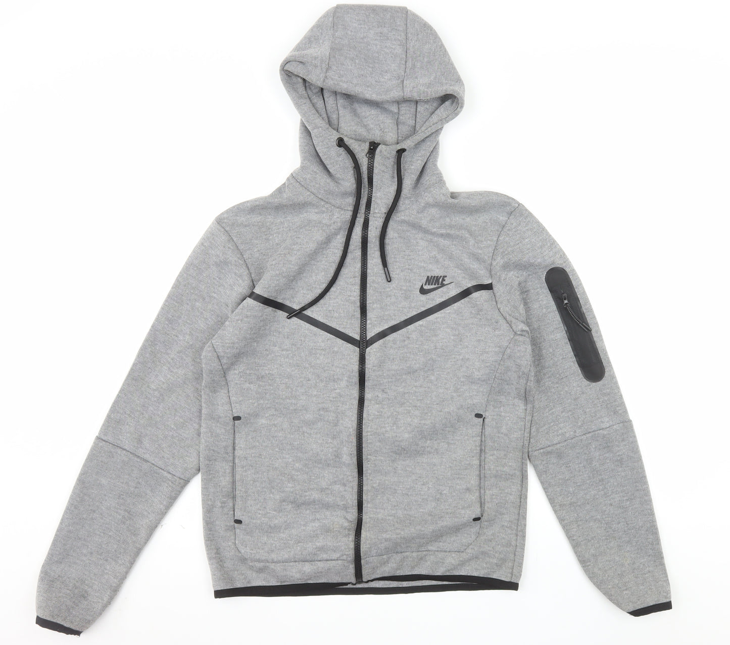 Nike Men's Grey Full Zip Hooded Sweatshirt S Sports Hoodie