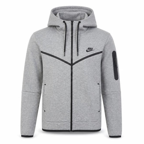 Nike Men's Grey Full Zip Hooded Sweatshirt S Sports Hoodie