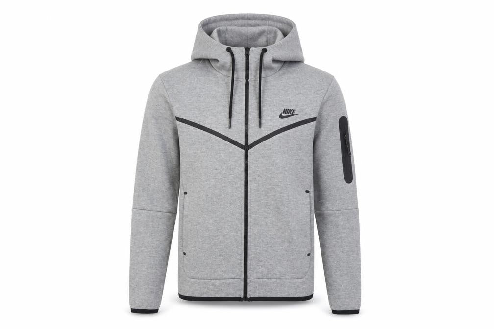 Nike Men's Grey Full Zip Hooded Sweatshirt S Sports Hoodie