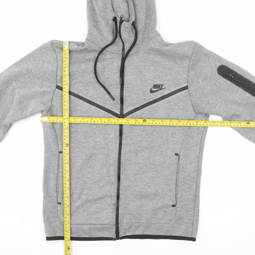 Nike Men's Grey Full Zip Hooded Sweatshirt S Sports Hoodie