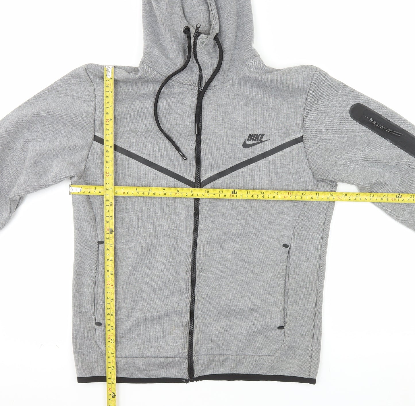 Nike Men's Grey Full Zip Hooded Sweatshirt S Sports Hoodie