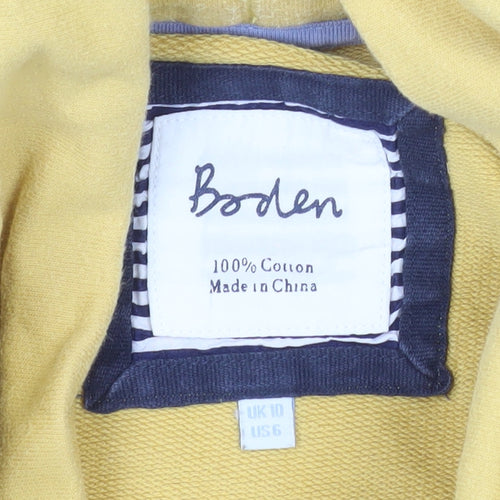 Boden Women's Yellow Cotton Pullover Hoodie UK 10 Long Sleeve