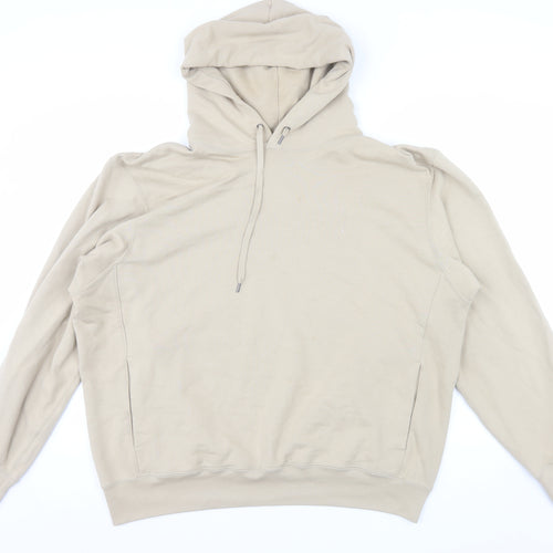 Uniqlo Men’s Beige 2XL Pullover Hoodie Fleece Cotton Blend