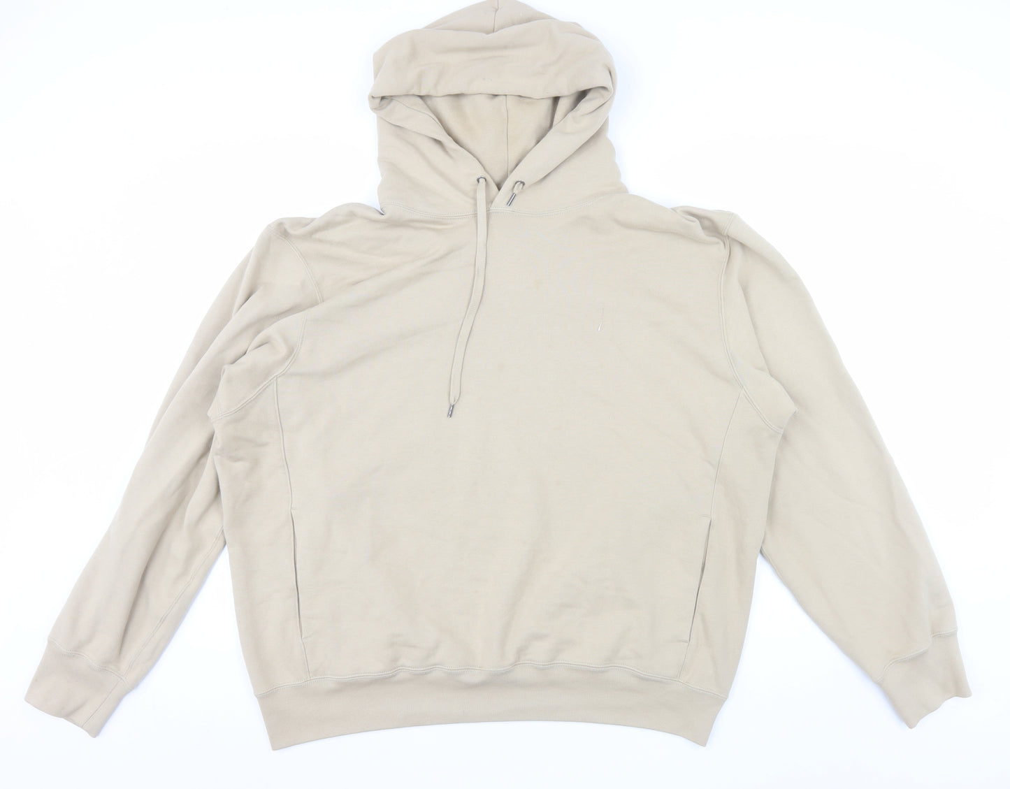 Uniqlo Men’s Beige 2XL Pullover Hoodie Fleece Cotton Blend