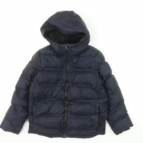 Next Boys Blue Hooded Puffer Jacket 9 Years Winter Mid-Length