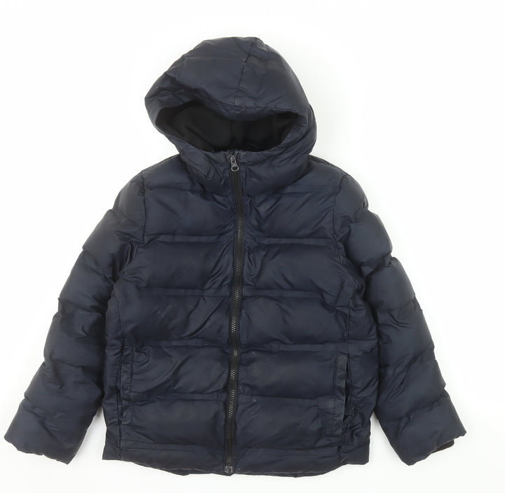 Next Boys Blue Hooded Puffer Jacket 9 Years Winter Mid-Length