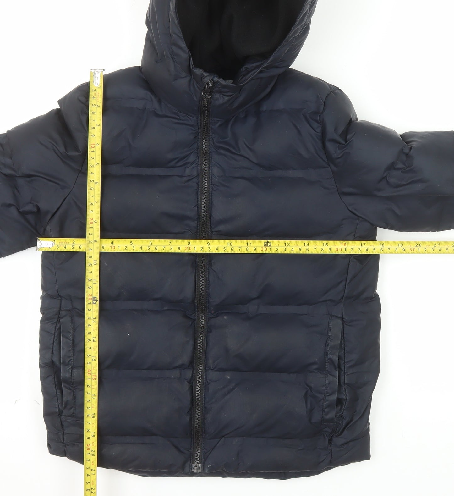 Next Boys Blue Hooded Puffer Jacket 9 Years Winter Mid-Length
