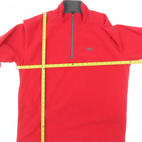 Trespass Men's Red 2XL Fleece 1/4 Zip Pullover Sweatshirt