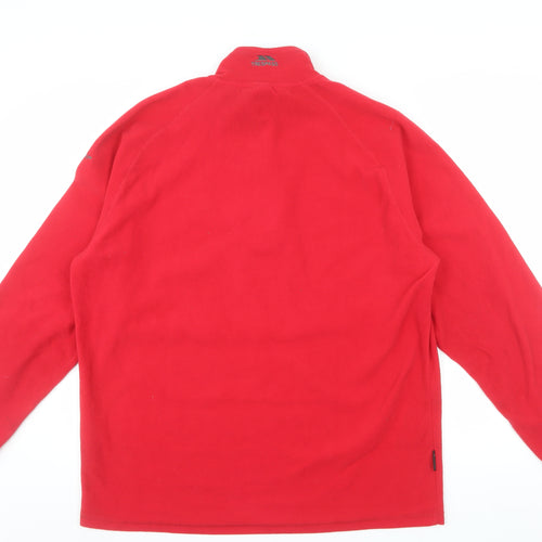 Trespass Men's Red 2XL Fleece 1/4 Zip Pullover Sweatshirt