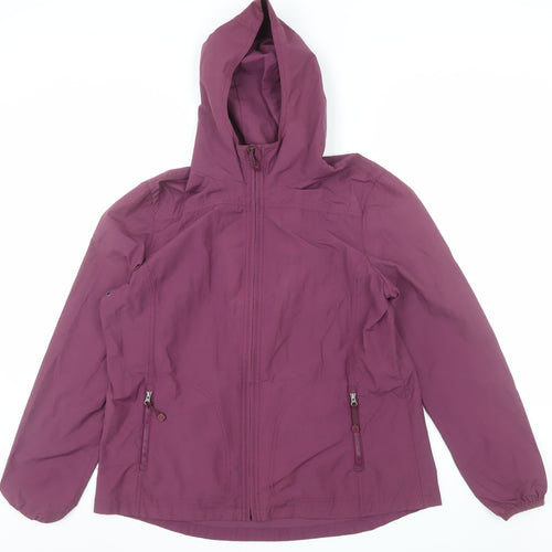 FatFace Women's Purple Size 16 Hooded Waterproof Parka Jacket