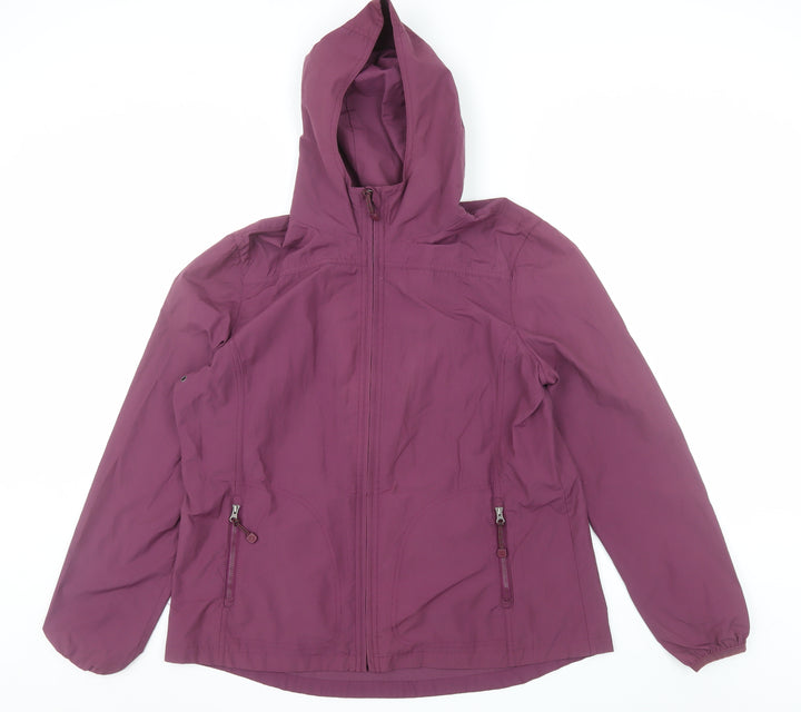 FatFace Women's Purple Size 16 Hooded Waterproof Parka Jacket
