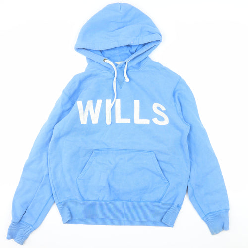 Jack Wills Men's Blue Pullover Hoodie Size Small Cotton Graphic