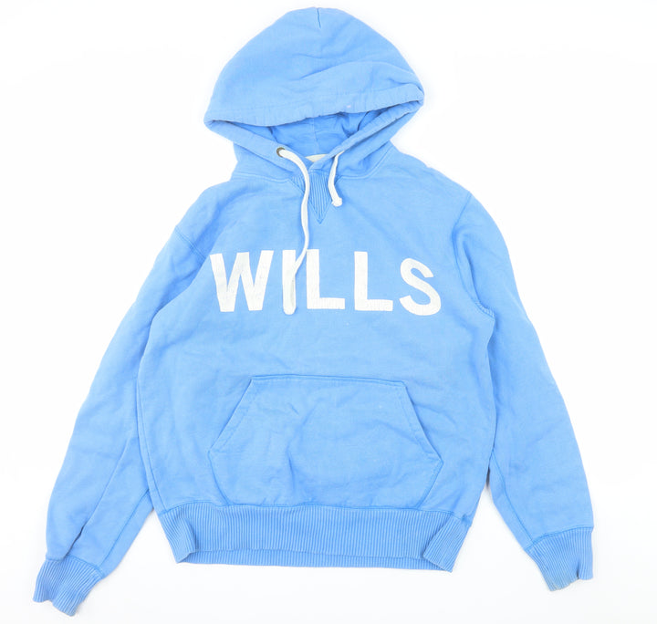 Jack Wills Men's Blue Pullover Hoodie Size Small Cotton Graphic