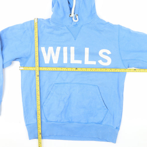 Jack Wills Men's Blue Pullover Hoodie Size Small Cotton Graphic