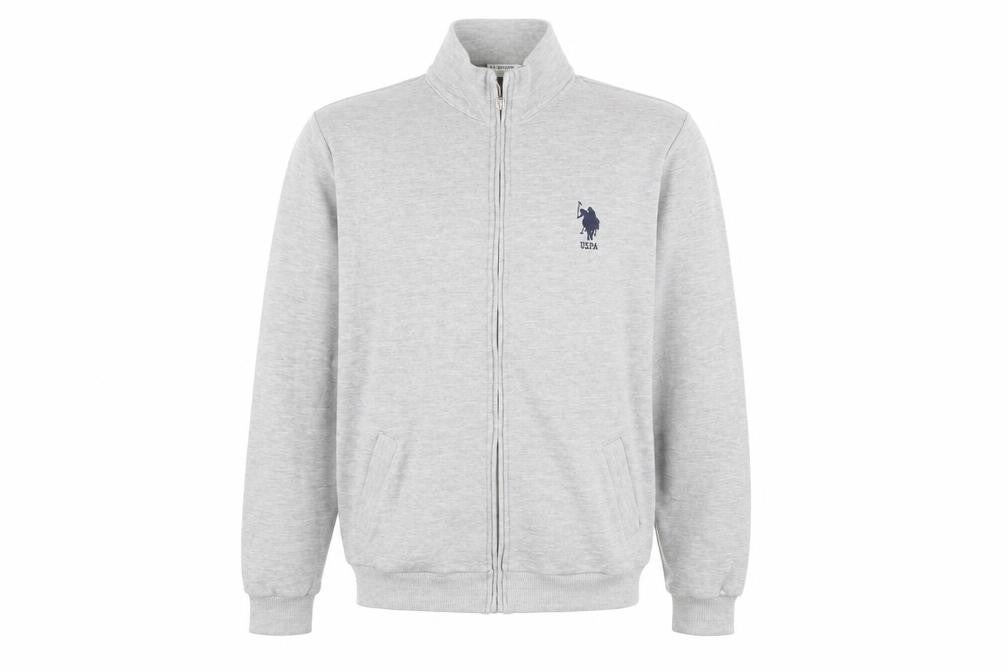 U.S. Polo Assn. Men's Grey Full Zip Sweatshirt XL Logo