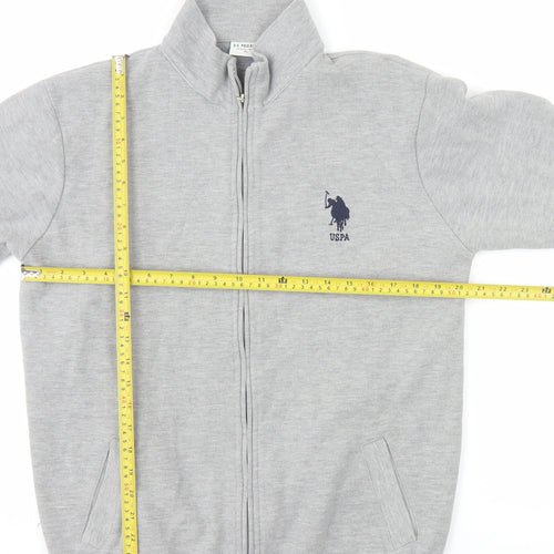 U.S. Polo Assn. Men's Grey Full Zip Sweatshirt XL Logo