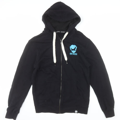 BrewDog Men's Black Full Zip Hoodie Small Beer Logo Sweatshirt