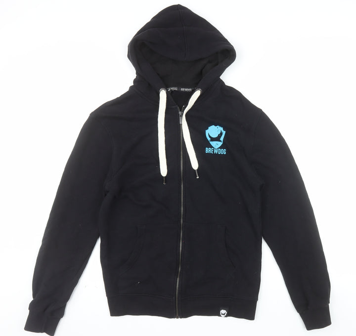 BrewDog Men's Black Full Zip Hoodie Small Beer Logo Sweatshirt