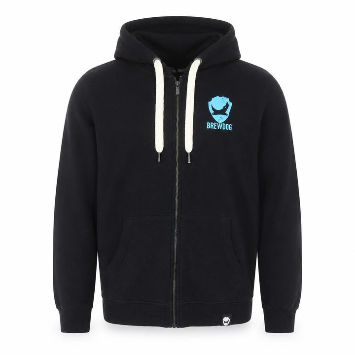 BrewDog Men's Black Full Zip Hoodie Small Beer Logo Sweatshirt