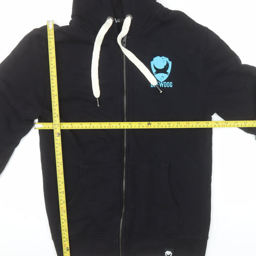 BrewDog Men's Black Full Zip Hoodie Small Beer Logo Sweatshirt