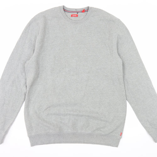 IZOD Mens Grey Crew Neck Pullover Sweatshirt Size L Regular Fit