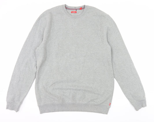 IZOD Mens Grey Crew Neck Pullover Sweatshirt Size L Regular Fit